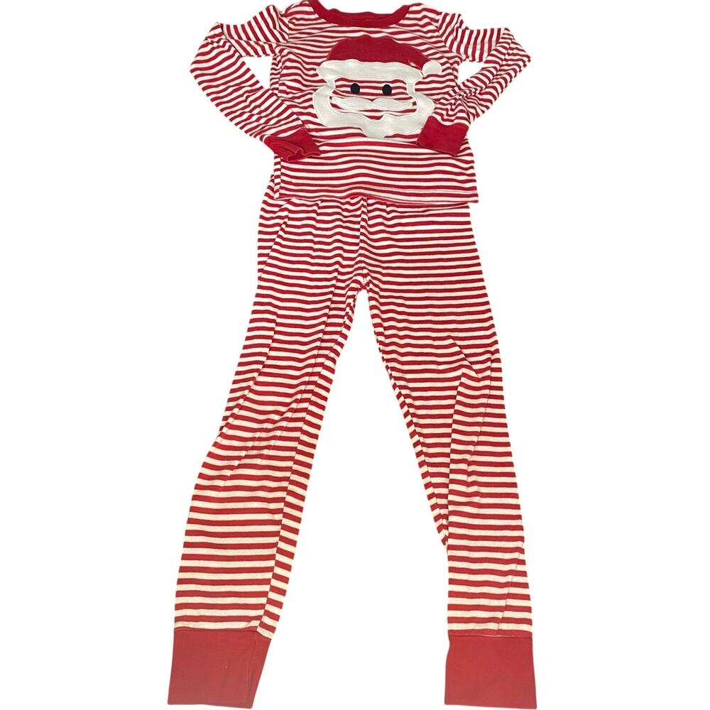 PJ‎ Place red white striped Santa Christmas long sleeve pant pajama set SIZE 6
